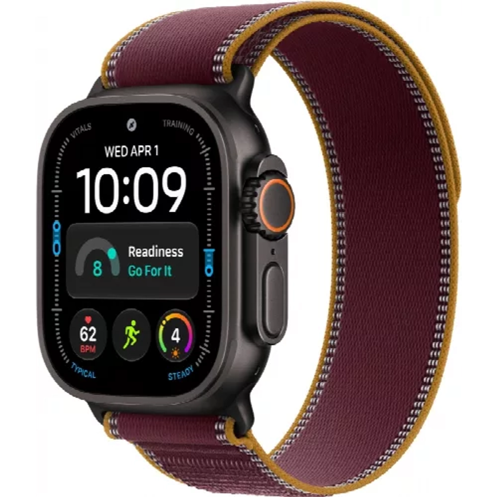 Смарт-часы Apple Watch Ultra 4 49 mm, Black Titanium case | ремешок Trail Loop | Burgundy, M/L