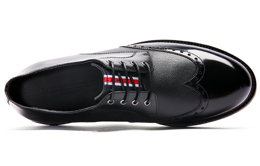 Anthony Miles Casual Leather Shoes Men"s Low top Black