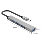 USB-С хаб Orico AH-13 4xUSB3.0 0.15м серый