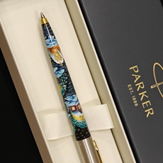 Коллекционная сувенирная ручка Parker "Русская деревня. Зима" с ручной росписью Палех