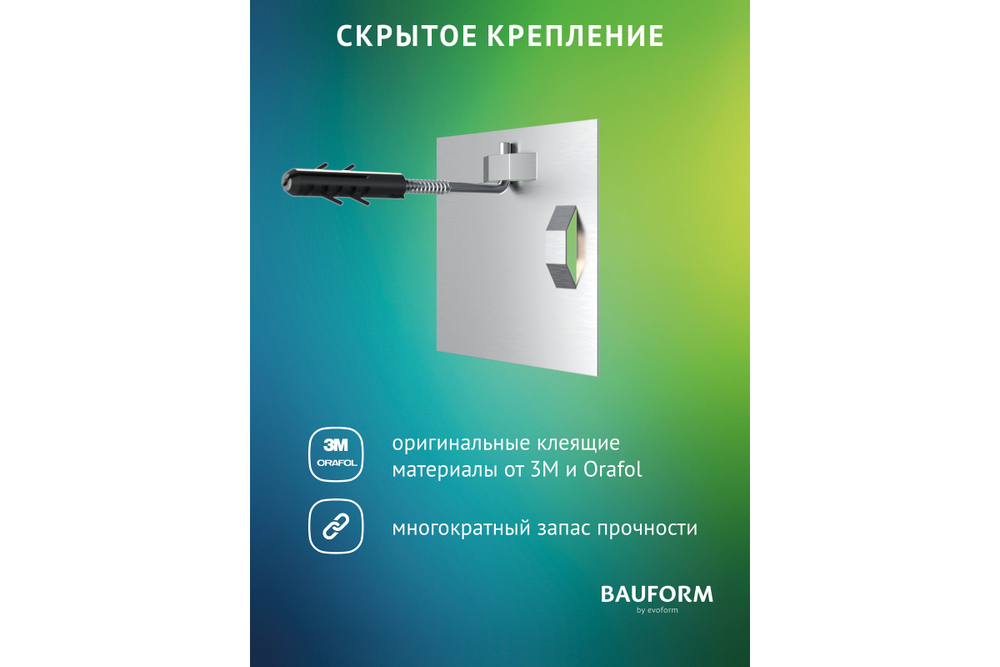 Зеркало настенное Bauform с фацетом FACET 15 EVOFORM 40х160 см SP 9046