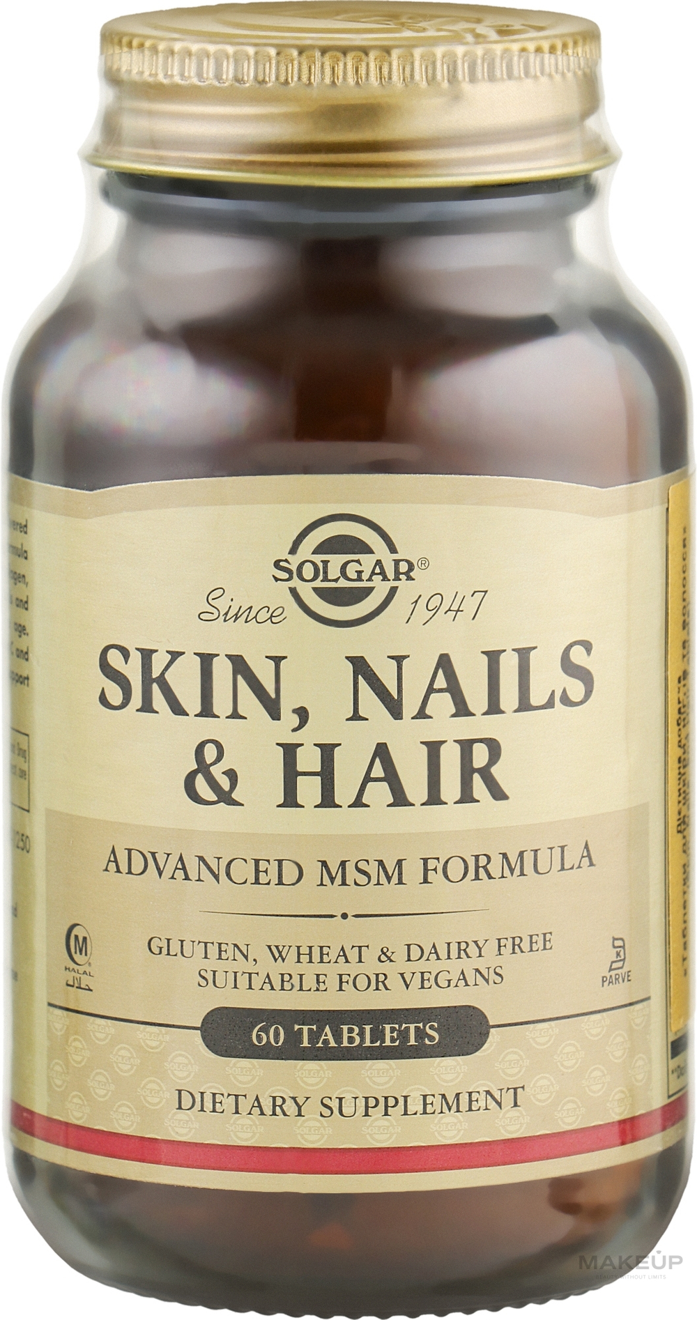 Solgar, Skin, Nails, Hair 60 tabs | Teri, soch, tirnoq kompleksi, 60 tabletka