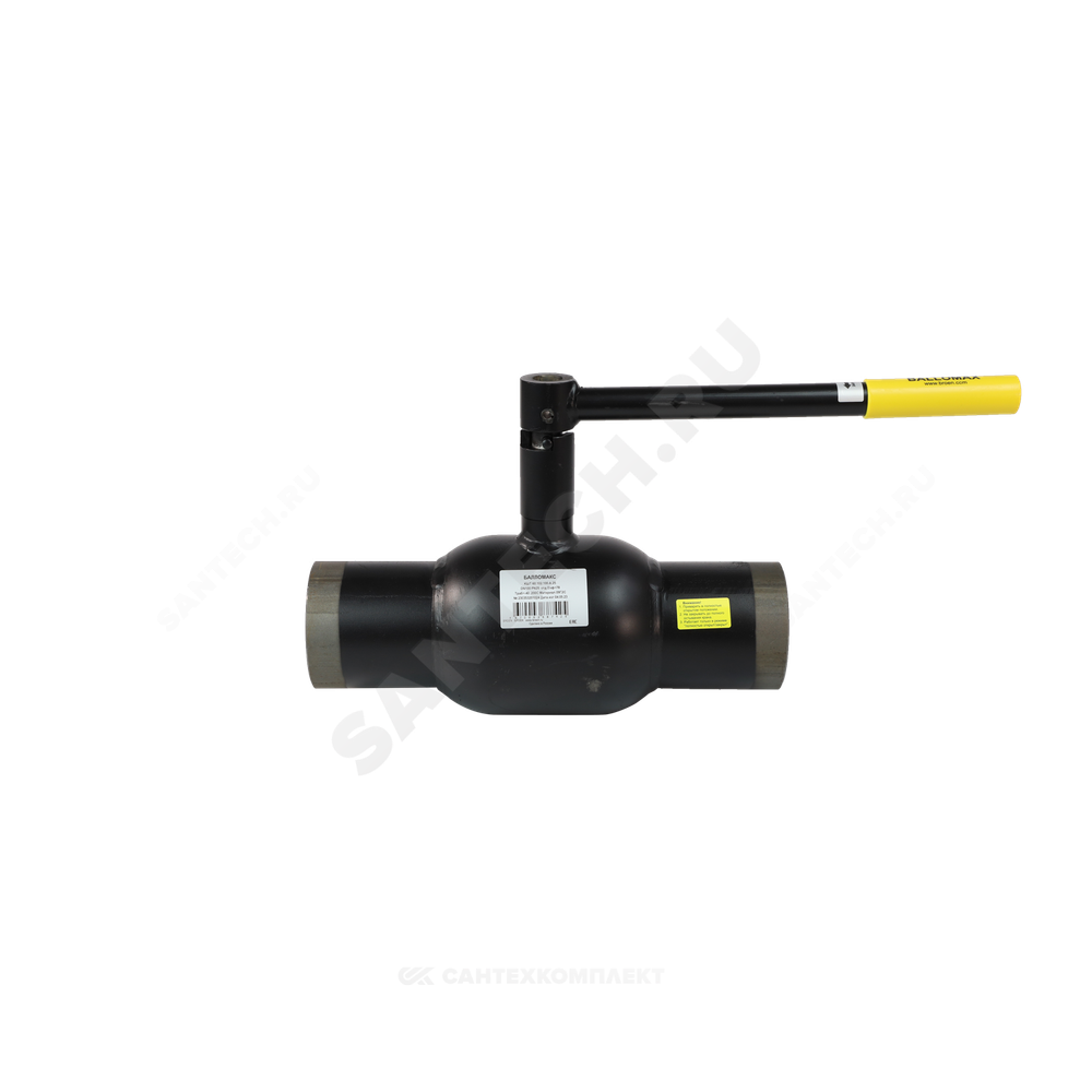 Кран шаровой сталь 09Г2С Ballomax КШТ 60.102 Ду 100 Ру25 п/привар L=390мм BROEN КШТ 60.102.100.А.25