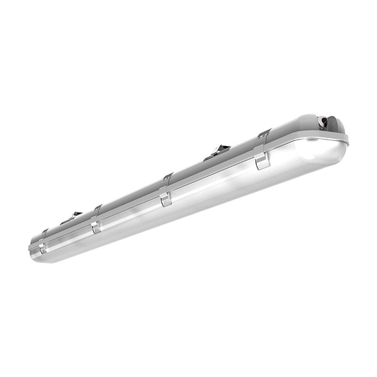 Светильник LED ДСП STRONG 2.0 45Вт 3000K 1242х90х68мм IP65 с БАП 1ч прозрачный рассеиватель VARTON