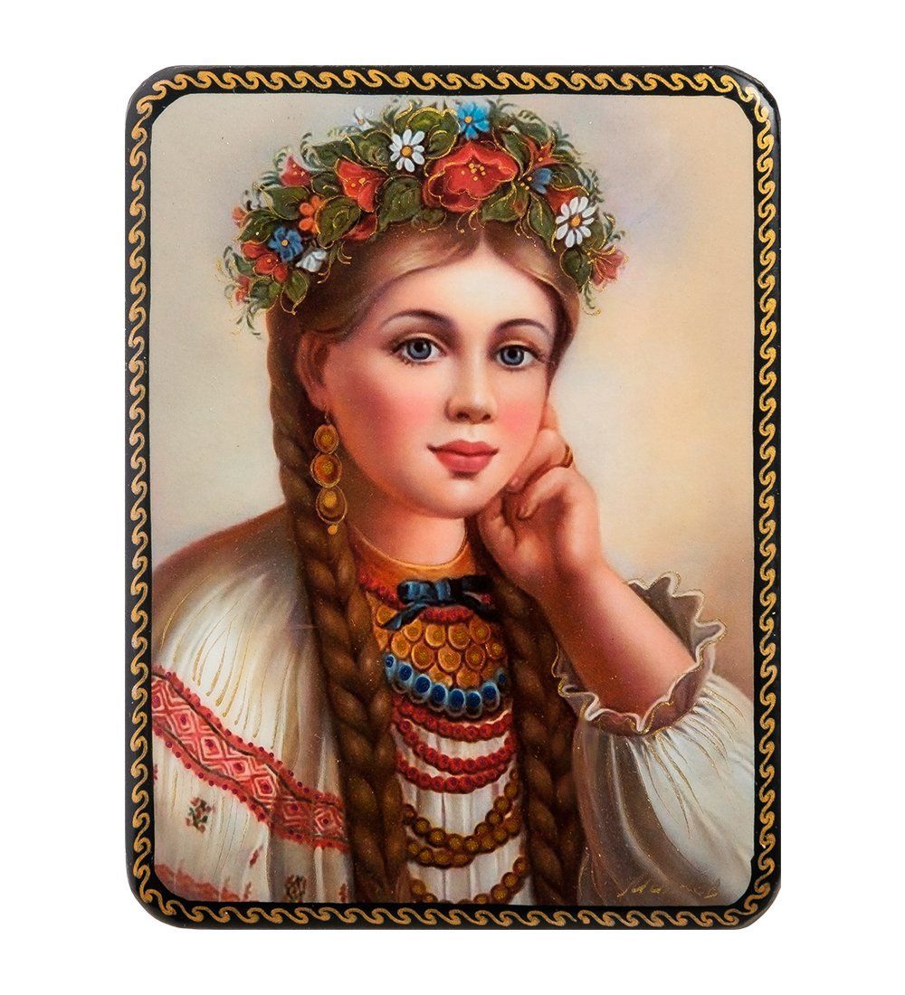 ШК-19/ 5-B Шкатулка в технике декупаж «Красавица» (10х8х3,5)