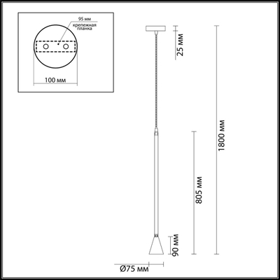 3884/1G HIGHTECH ODL20 349 золотистый/металл Подвесной светильник LED GU10 7W 220V PIPA