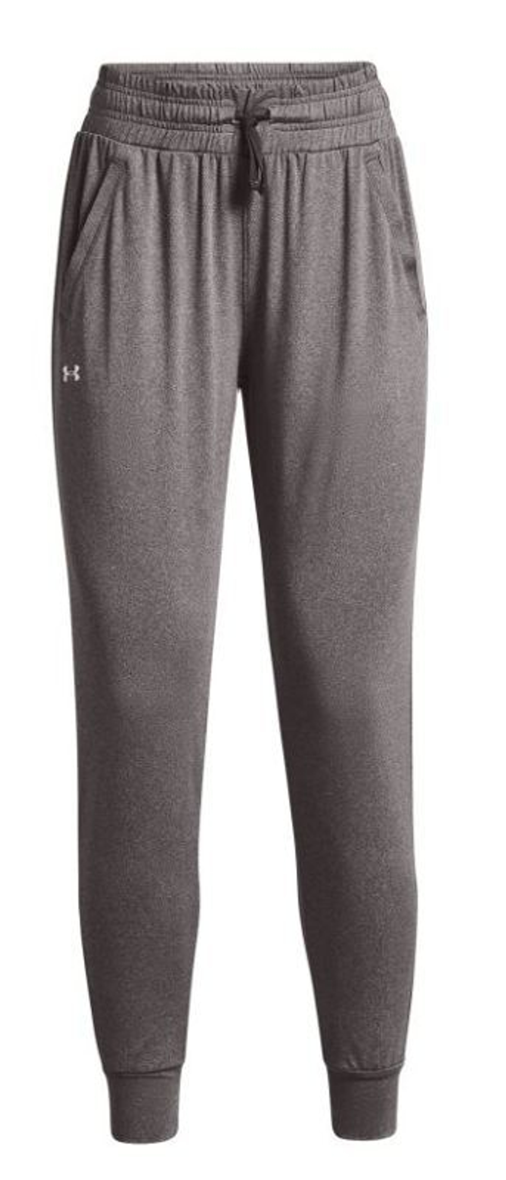 Женские теннисные брюки Under Armour Women's HeatGear Pants - charcoal light heather/white