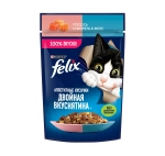 Лосось и форель в желе,75г влажный корм для кошек Felix Двойная Вкуснятина