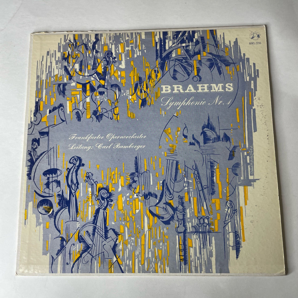Винтажная виниловая пластинка LP Brahms Брамс, Frankfurter Opernorchester, Carl Bamberger Симфония Symphonie Nr. 1 (Германия 1968)
