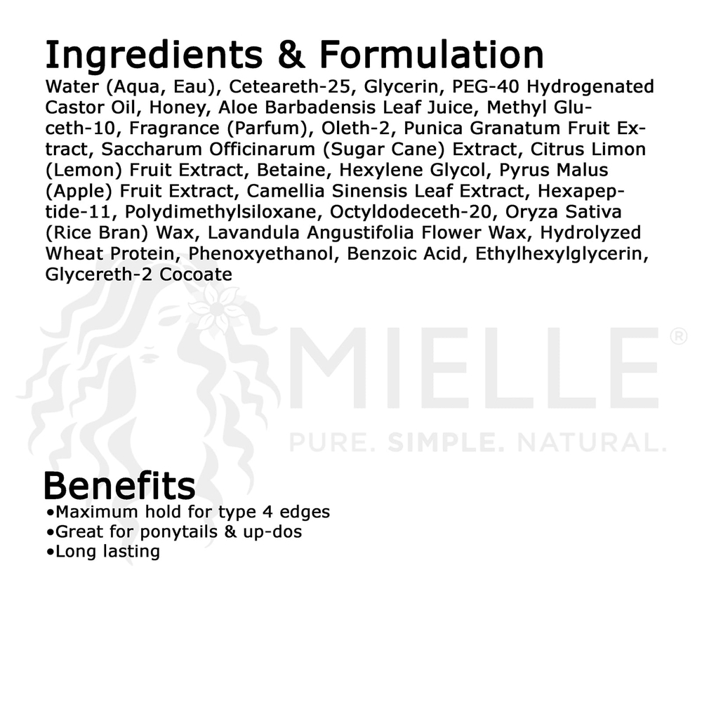 Mielle, Super Hold Edge Gel, смесь граната и меда, 57 г (2 унции)
