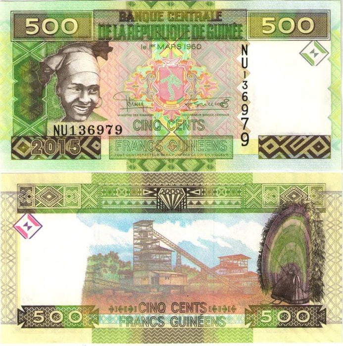 500 франков 2015 Гвинея 500 франков 2015 Гвинея