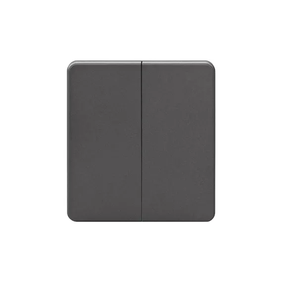 Переключатель проходной двухклавишный KRANZ Miele Round Титан KR-78-0709-2