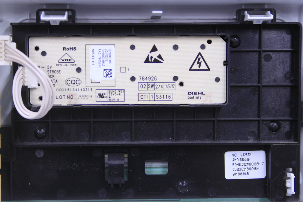 Модуль индикации 0021800098H стиральной машины Haier HWD60-BP12758 (В сборе с пластиком)