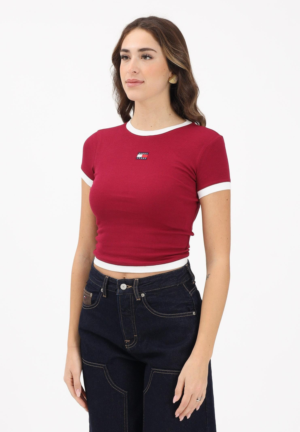 Футболка женская TOMMY JEANS SLIM SH BADGE SS RIB EXT