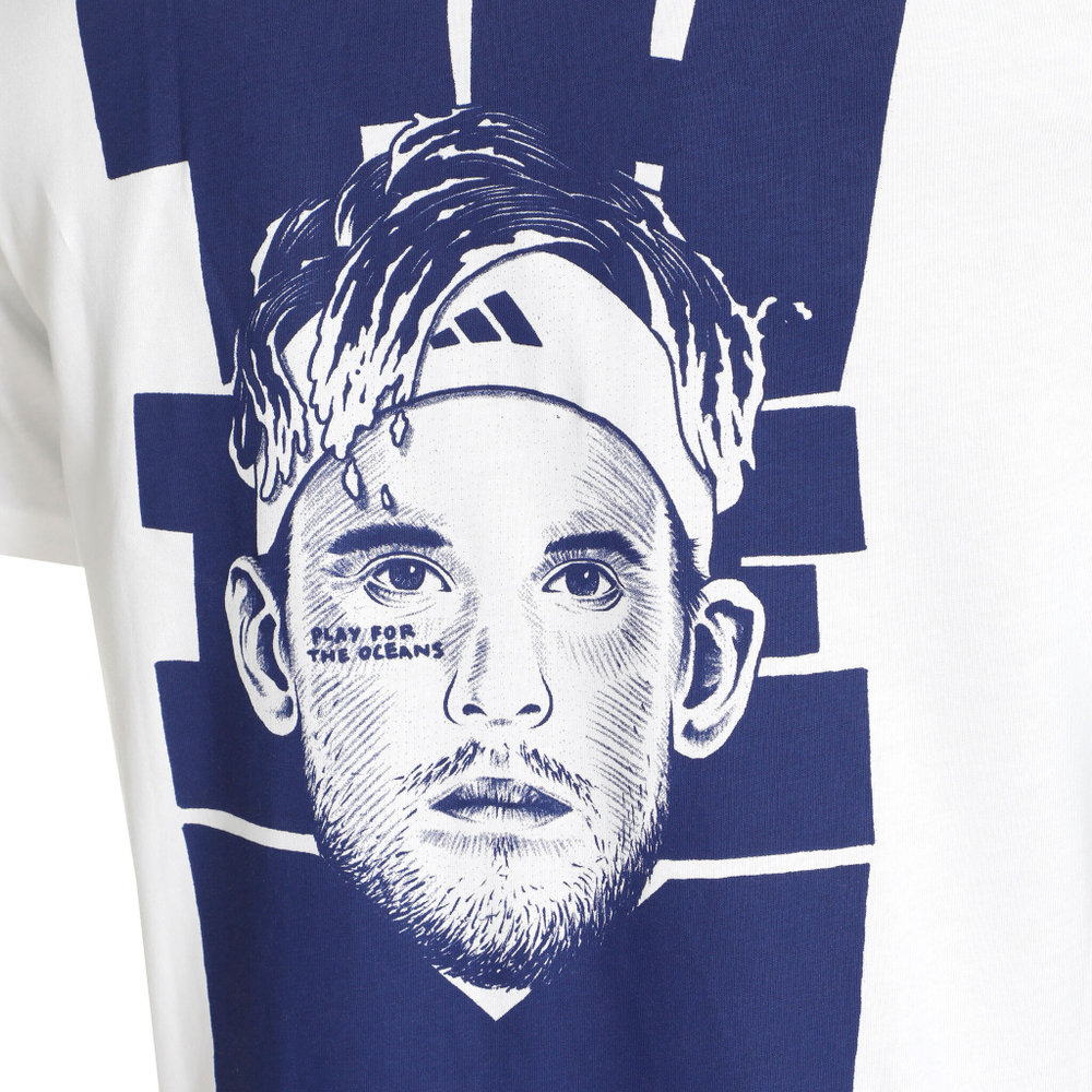 Мужское теннисное поло adidas Thiem Graphic T-Shirt Men - White, Blue