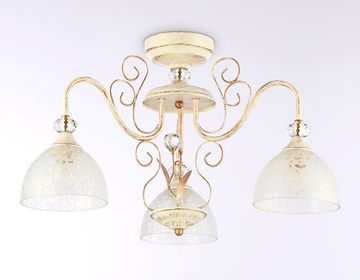 Потолочная люстра 3*Е27 TR3055/3 BG/GD/FR бежевый/золото/белый матовый Traditional Ambrella