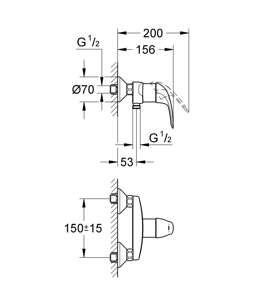 СМЕСИТЕЛЬ Д/ДУША GROHE START ECO SWIFT СКР.МОНТАЖ 23268000