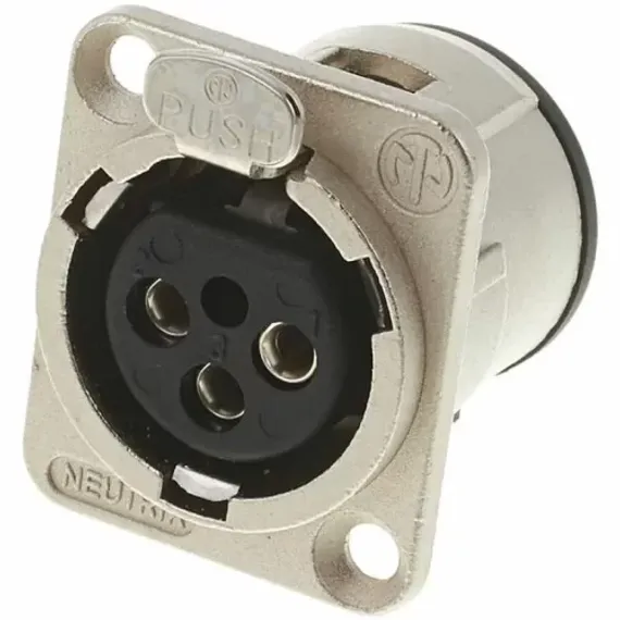 Neutrik NC3FD-V панельный разъем XLR female серии D, вертикальная установка на ПП