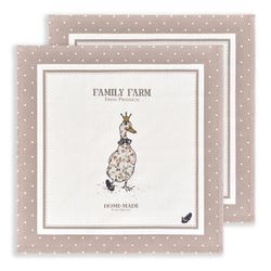 НАБОР САЛФЕТОК ИЗ 2-Х ШТ "FAMILY FARM" 40Х40СМ, ТВИЛ, КАПУЧИНО