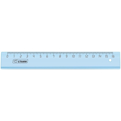 Линейка 16см "Cristal", прозрачная ЛН1000 (Стамм)