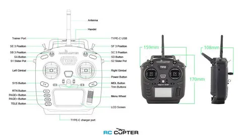 Аппаратура управления Radiomaster TX12 Mark II ELRS Mode 2 FCC