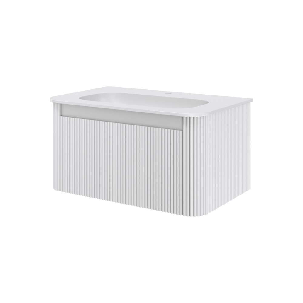 Тумба без раковины VOI рифл. 80см MATT WHITE