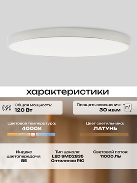 Светильник потолочный 120W 4000K ZRS.02565.120 белый Tortty Zortes