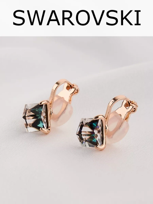 Клипсы Миражи с фиолетовыми кристаллами Swarovski