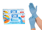 Sini Nitrile Перчатки одноразовые нитриловые неопудренные синие L 100 шт (из Финляндии)