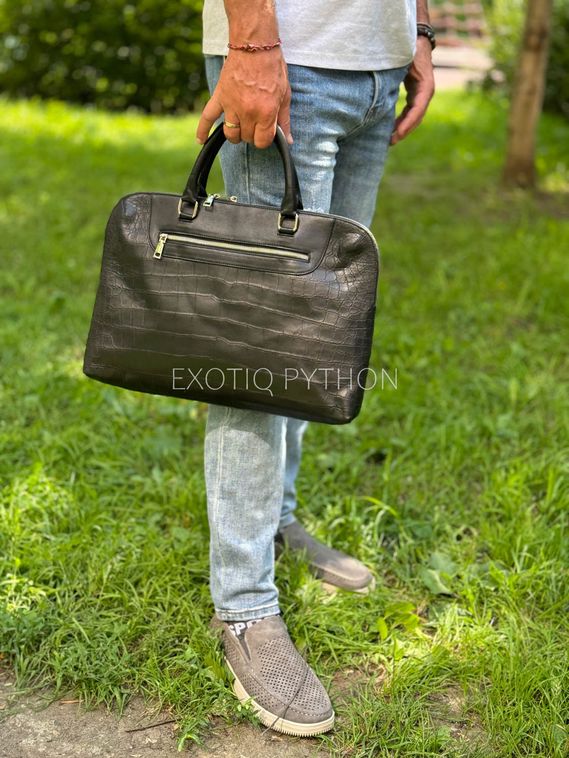 Мужской портфель из крокодиловой кожи в стиле Louis Vuitton BG-505