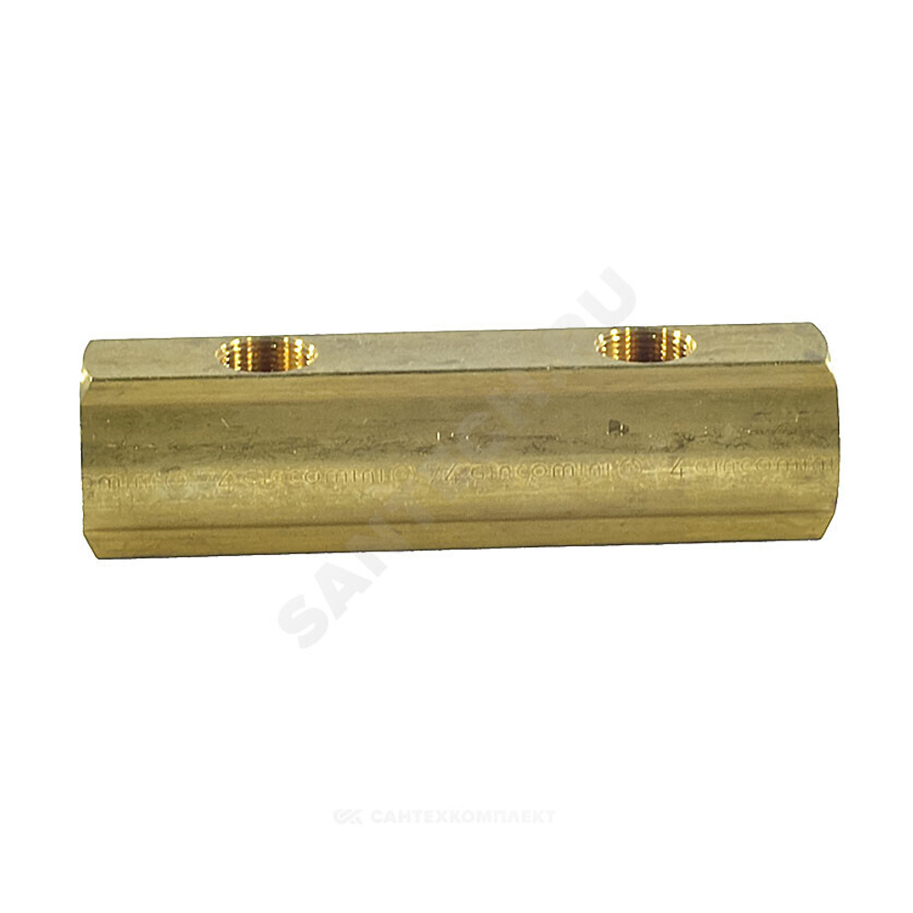 Коллектор латунь 1 1/4" ВР/ВР на 5 вых 3/4" ВР м/о 100мм R582A Giacomini R582AY005