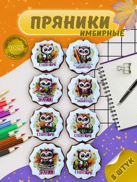 Пряники на 1 сентября Совушки