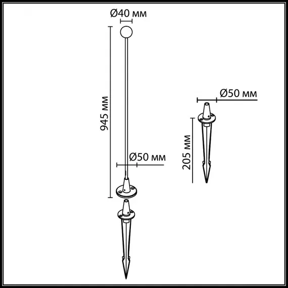 Грунтовый светильник Notte 7123/1GLA Odeon Light