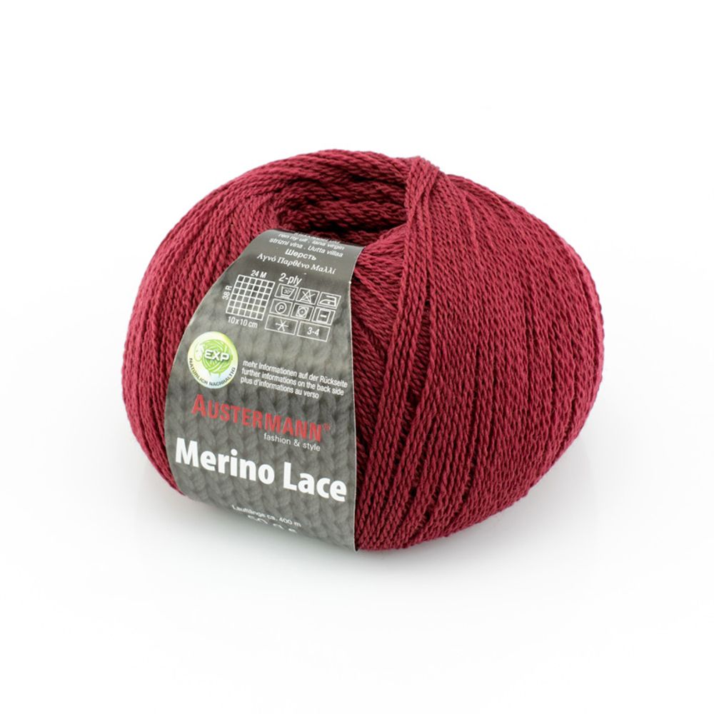 Пряжа Austermann (Аустерманн) Merino Lace EXP / уп.5 мот. по 50 г, 400м, бордовый