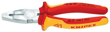 Плоскогубцы комбинированные хром-ванадиевые, 190 мм, KNIPEX 01 06 190 KN-0106190