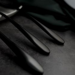 Ложка чайная 14,3 см матовая черный цвет PVD Alessi-Black P.L. [12]