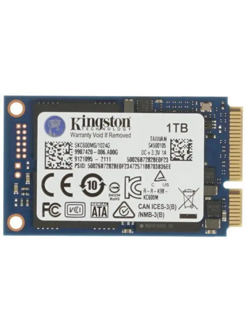 1 ТБ mSATA SSD накопитель KC600 SKC600MS/1024G