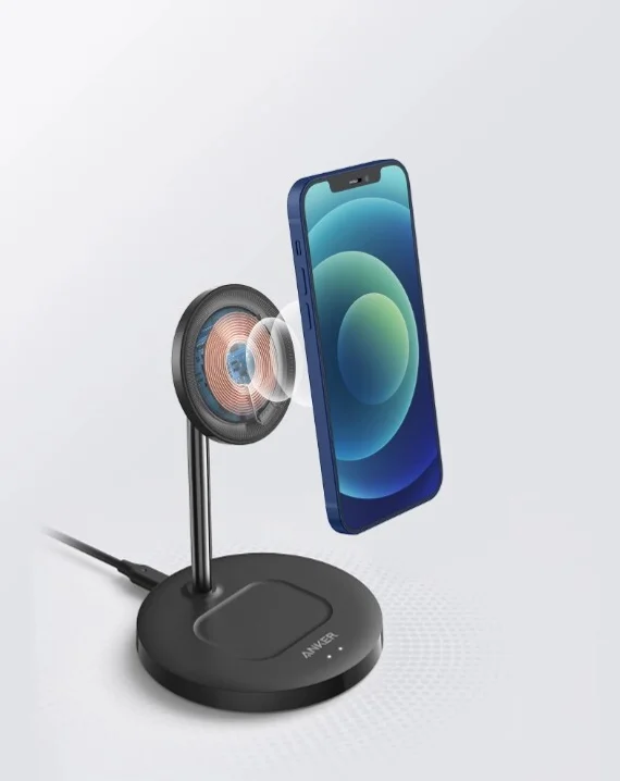 Беспроводное зарядное устройство Anker PowerWave Magnetic 2-in-1 Stand A25611Y1 (Черное)