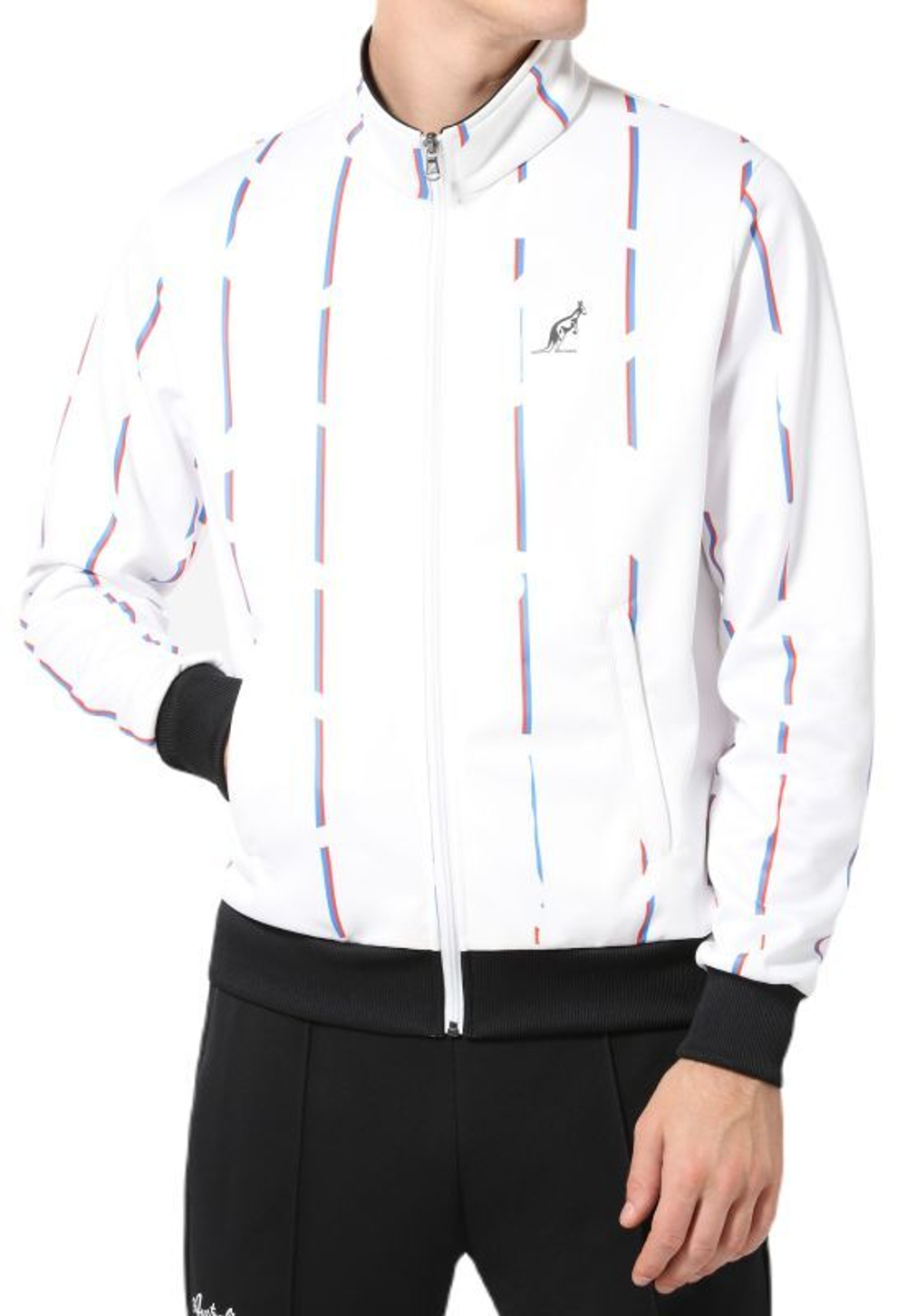 Мужской теннисный костюм Australian Double Jumpsuit With Stripes - bianco