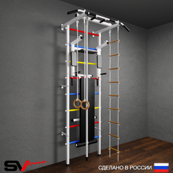 сШведская стенка Sv Pro 805 (Турник Pro/Брусья/стойка/Скамья/Канат/Кольца/Лестница)
