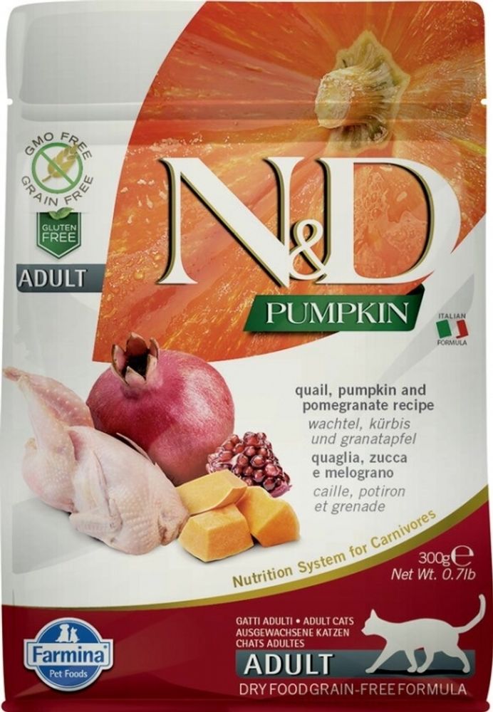 Сухой корм Farmina N&amp;D Pumpkin Cat Adult беззерновой с перепелом и тыквой для кошек 5 кг