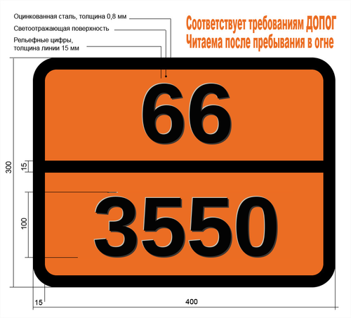 Табличка Опасный груз 66-3550