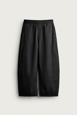 ZARA БРЮКИ BALLOON FIT С БОКОВЫМИ ЗАЩИПАМИ, ПОЛОСКИ
