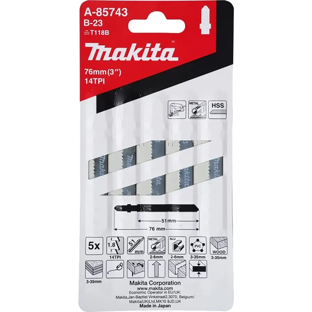 Пилка универсальная для лобзика B-23 Makita A-85743