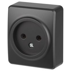 Розетка ЭРА Эксперт 11-2201-05 2P IP20 16A-250В ОУ антрацит | Эра Эксперт