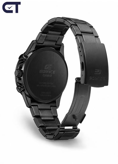 CASIO EFR-S567DC-1AVUDF EDIFICE мужские наручные часы — тонкий чёрный хронограф с сапфировым стеклом и IP-покрытием