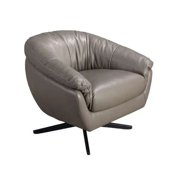 Вращающееся кресло Angel Cerda 5138 из серой кожи