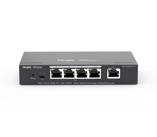 Облачные управляемые коммутаторы PoE уровня 2 RG-ES226GC-P серии RG-ES200 для IP-видеонаблюдения