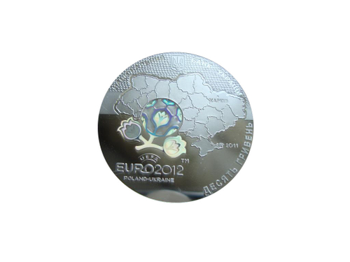 Украина 10 гривен 2011 Чемпионат Европы по футболу 2012 Польша-Украина Город Харьков СЕРЕБРО
