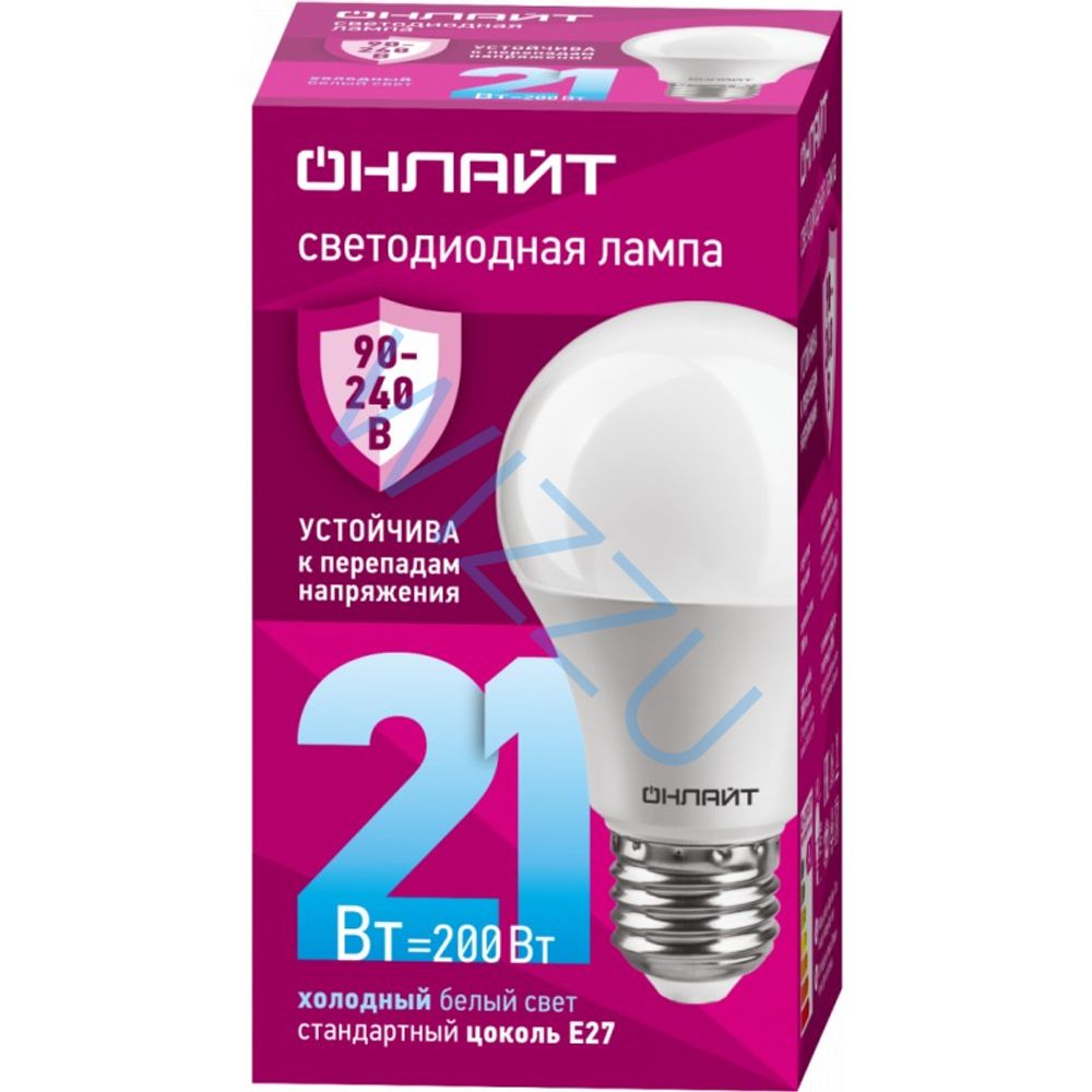 Лампа ОНЛАЙТ OLL-A60-21-230-65K-E27 PRO 90-240 В